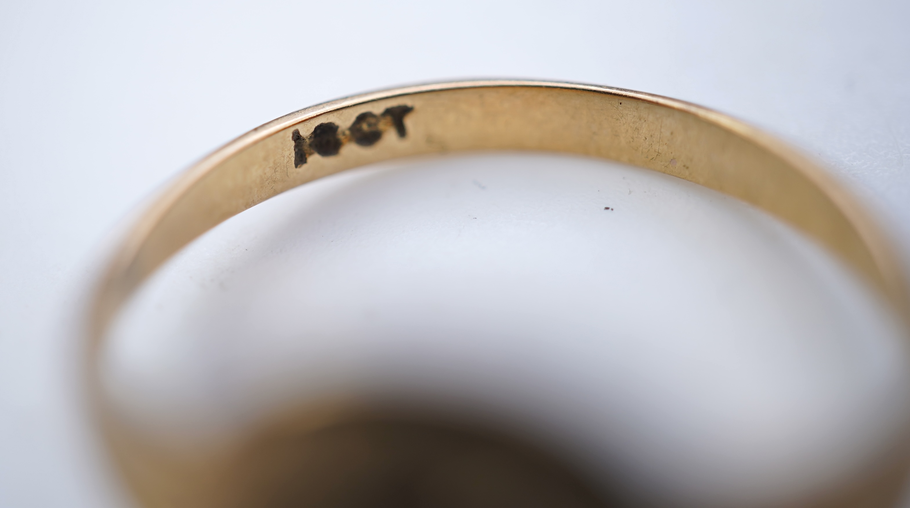 A gold, enamel and diamond signet ring, circa 1900